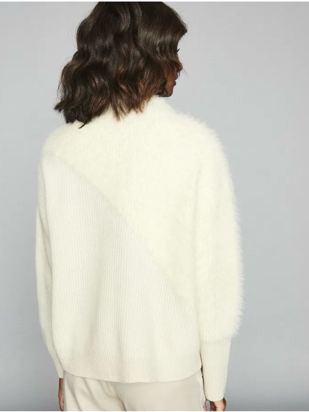 NWT REISS PAOLA NEUTRAL HUE TEXTURED WOOL/CASHMERE JUMPER SWEATER SIZE L - Picture 11 of 14